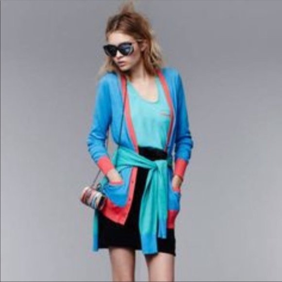 Prabal gurung for Target blue color block cardigan - Picture 1 of 6
